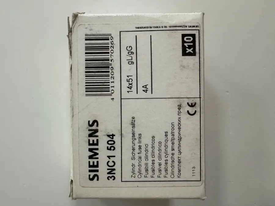 SENTRON, cylindrical fuse link, 14x51 mm, 4 A, gG, Un AC: 69
